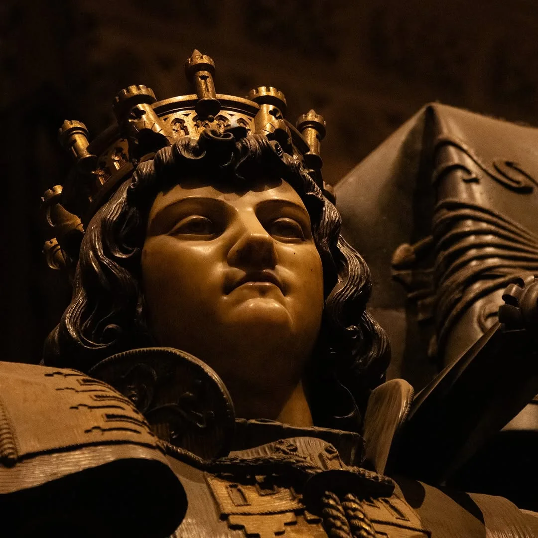 A statue representing Castille as one of the pallbearers at the Tomb of Christopher Columbus in the Cathedral of Seville.