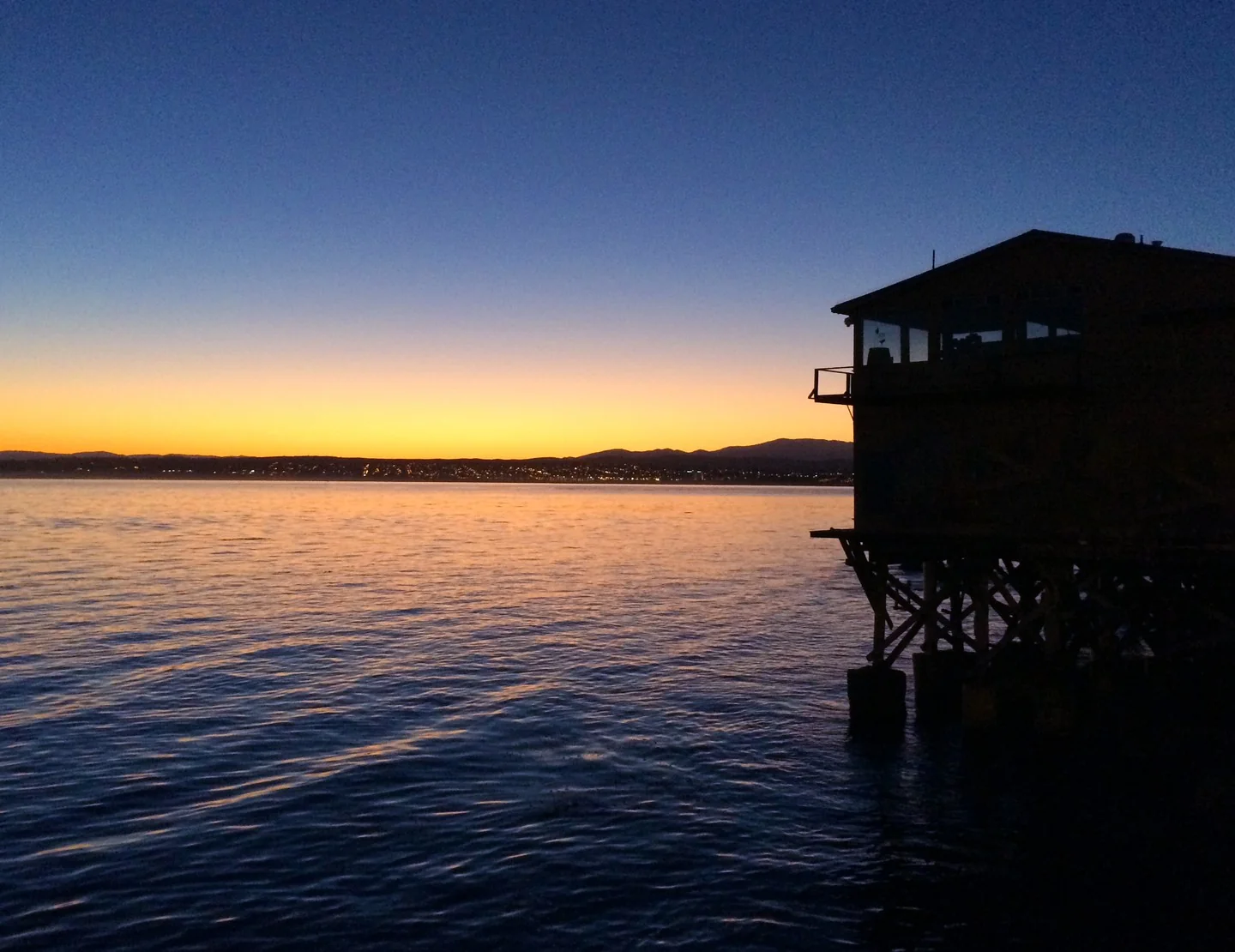 Picture of Monterey Bay at sunset.