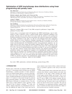 Optimization of HDR brachytherapy dose distributions using linear programming with penalty costs thumbnail