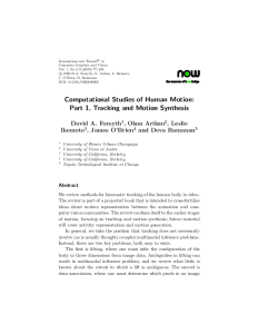 Computational Studies of Human Motion: Part 1, Tracking and Motion Synthesis thumbnail