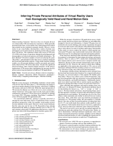 Inferring Private Personal Attributes of Virtual Reality Users from Ecologically Valid Head and Hand Motion Data thumbnail