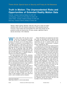 Truth in Motion: The Unprecedented Risks and Opportunities of Extended Reality Motion Data thumbnail