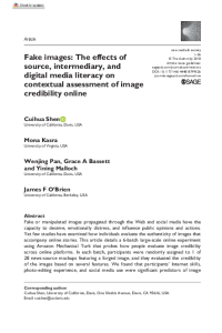 Fake images: The effects of source, intermediary, and digital media literacy on contextual assessment of image credibility online thumbnail