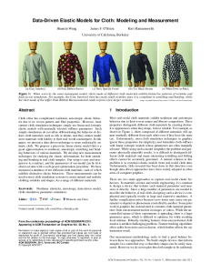Data-Driven Elastic Models for Cloth: Modeling and Measurement thumbnail